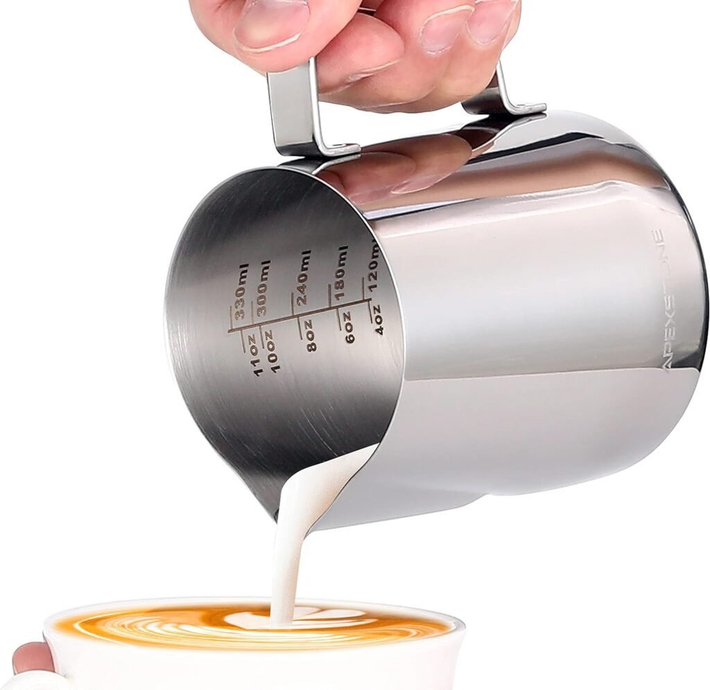 Apexstone 12 oz Espresso Steaming Pitcher, Coffee Milk Frothing Cup, Coffee Steaming Pitcher 12 oz/350 ml