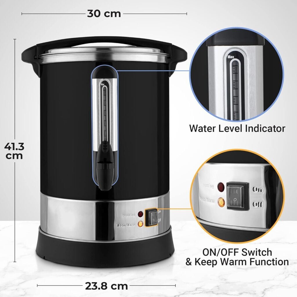Zulay Kitchen Commercial Coffee Urn - 50 Cup, Fast-Brew, Stainless Steel Hot Beverage Dispenser - BPA-Free Commercial Coffee Maker - Hot Water Urn for Catering - Easy Two-Way Dispensing