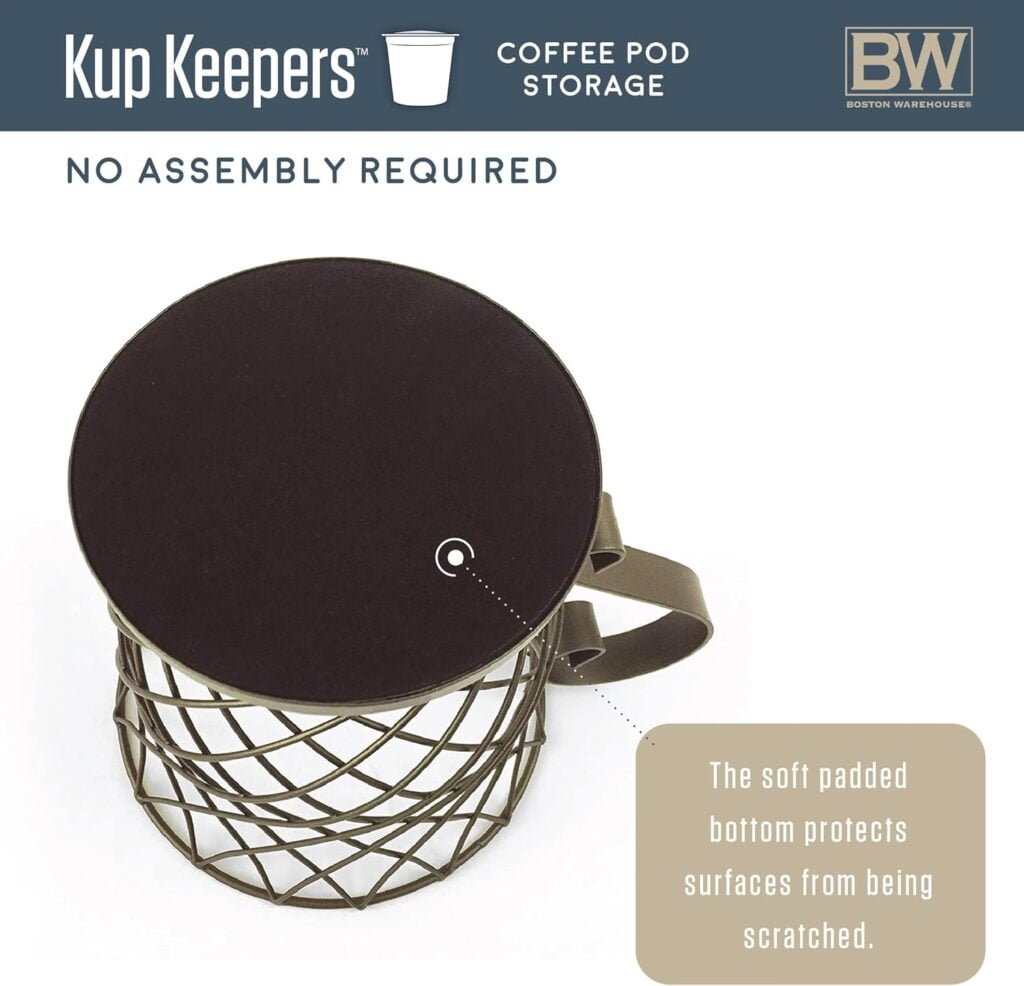 Boston Warehouse Coffee Mug Kup Keeper, Storage Basket,20 pods