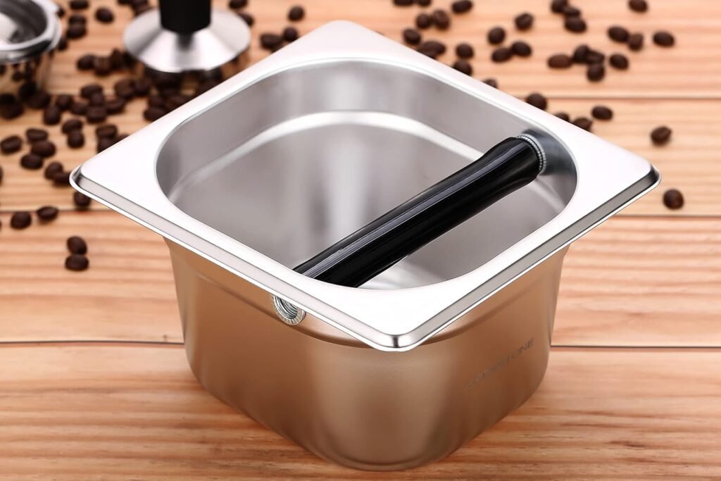 Coffee Knock Box Stainless Steel, Apexstone Espresso Knock Box Stainless Steel, Knock Box for Espresso Coffee Grounds, Knock Box Small