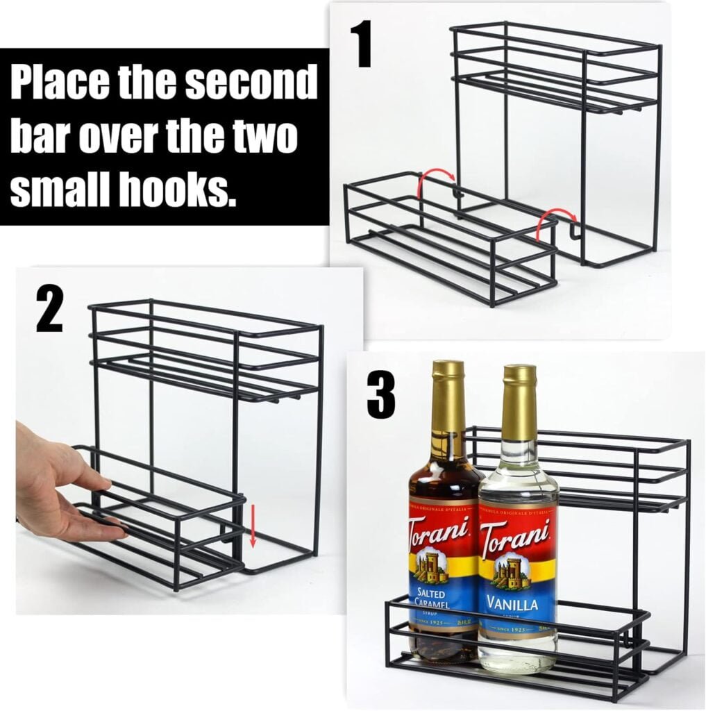 Coffee Syrup Rack (6 Bottle Capacity)，Coffee Syrup Organizer for Coffee Bar,Kitchen.Small Wine Rack for Bar,Family,Storage for Syrup, Wine, Dressing