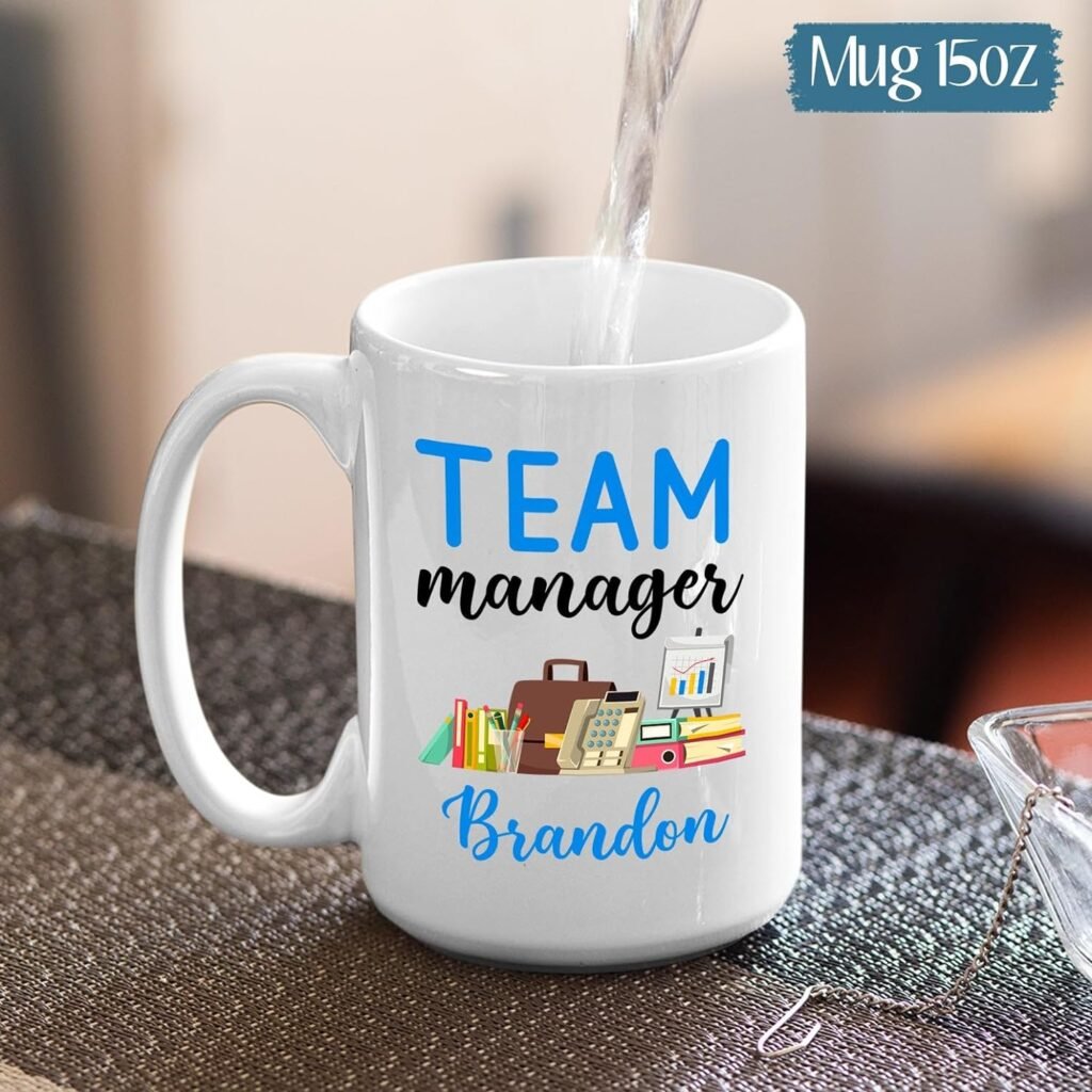 Custom Boss Ceramic Mug Present - Customized Managers Work Equipment Coffee Cup Gifts For Manager - Personalized Manager Tea Cup With Name - Manager Cups Gifts - White Ceramic Cup 11oz or 15oz