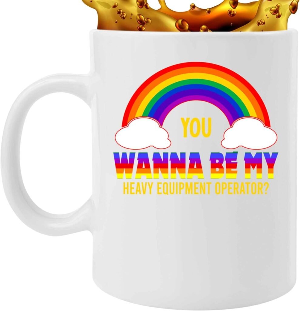 Funny Gift for Heavy Equipment Operators, Perfect for Cousins Birthday - You Wanna Be My Heavy Equipment Operator, Humorous Quote on 11 Oz White Ceramic Coffee Mug