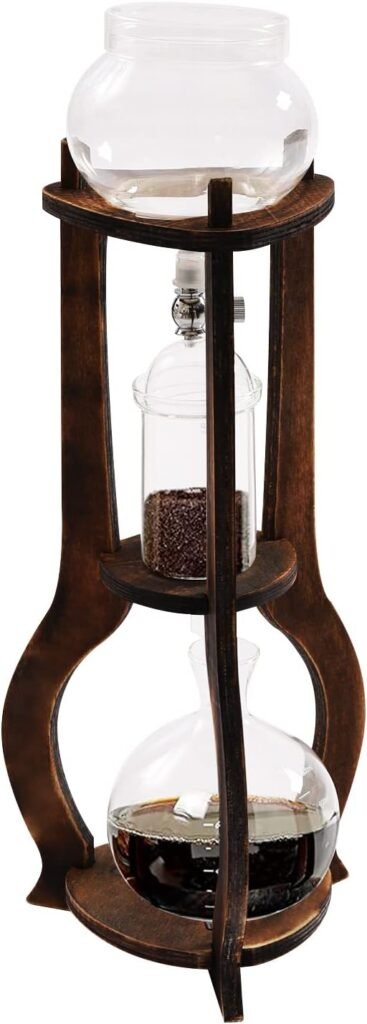 MARTEXBUY Cold Brew Coffee Maker, Iced Coffee Cold Brew Drip Tower Coffee Tower, Makes 6-8 Cups, 20.29oz (Brown)