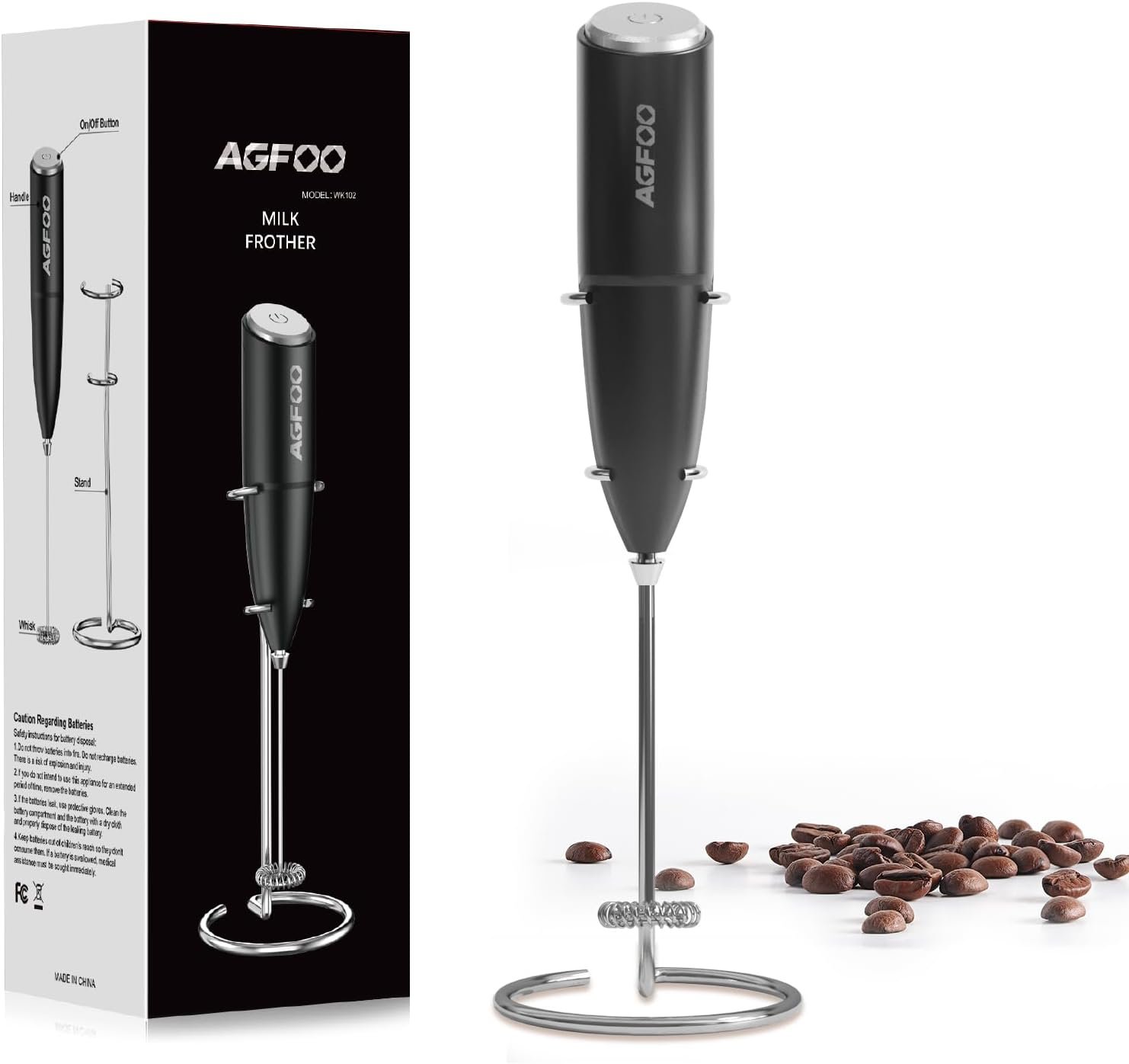 milk frother handheld for coffee with stand agfoo hand frother wand electric whisk drink mixer mini foamer for cappuccin