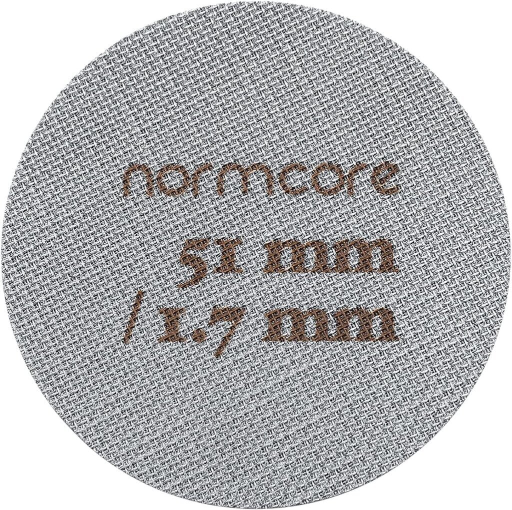 Normcore 51mm Puck Screen - 316 Stainless Steel with Titanium PVD Coating - Lower Shower Screen - Contact Screen - Reusable Metal Filter for Espresso Portafilter - 1.7mm Thickness 100 Micron Mesh