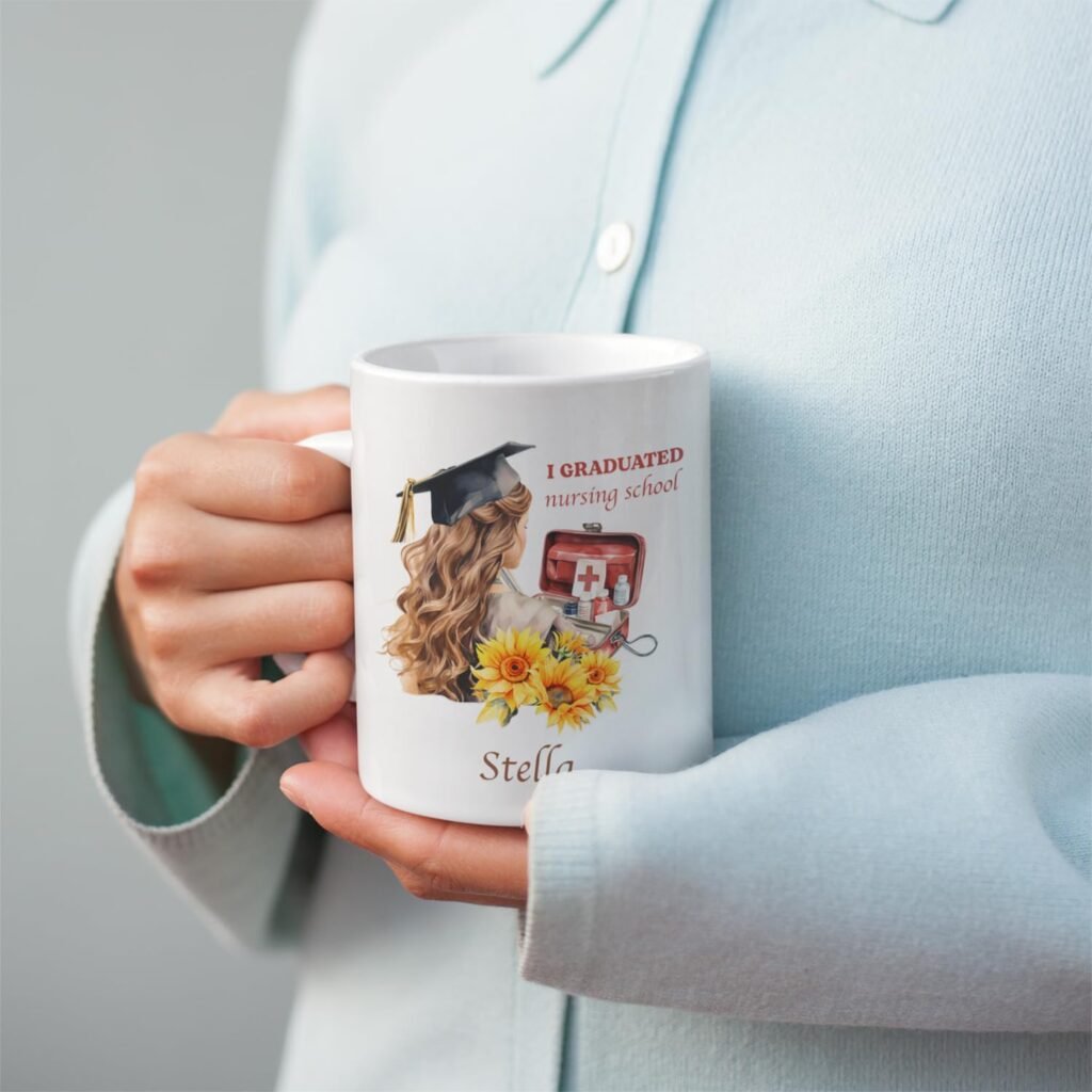 Nurse With Medical Equipments Coffee Mugs, Customized Name Nursing Ceramic Cup, Medical Assistant Coffee Mug, Personalized Gift For Nurse, Customized Nurse Appreciation Mugs, White Tea Cup