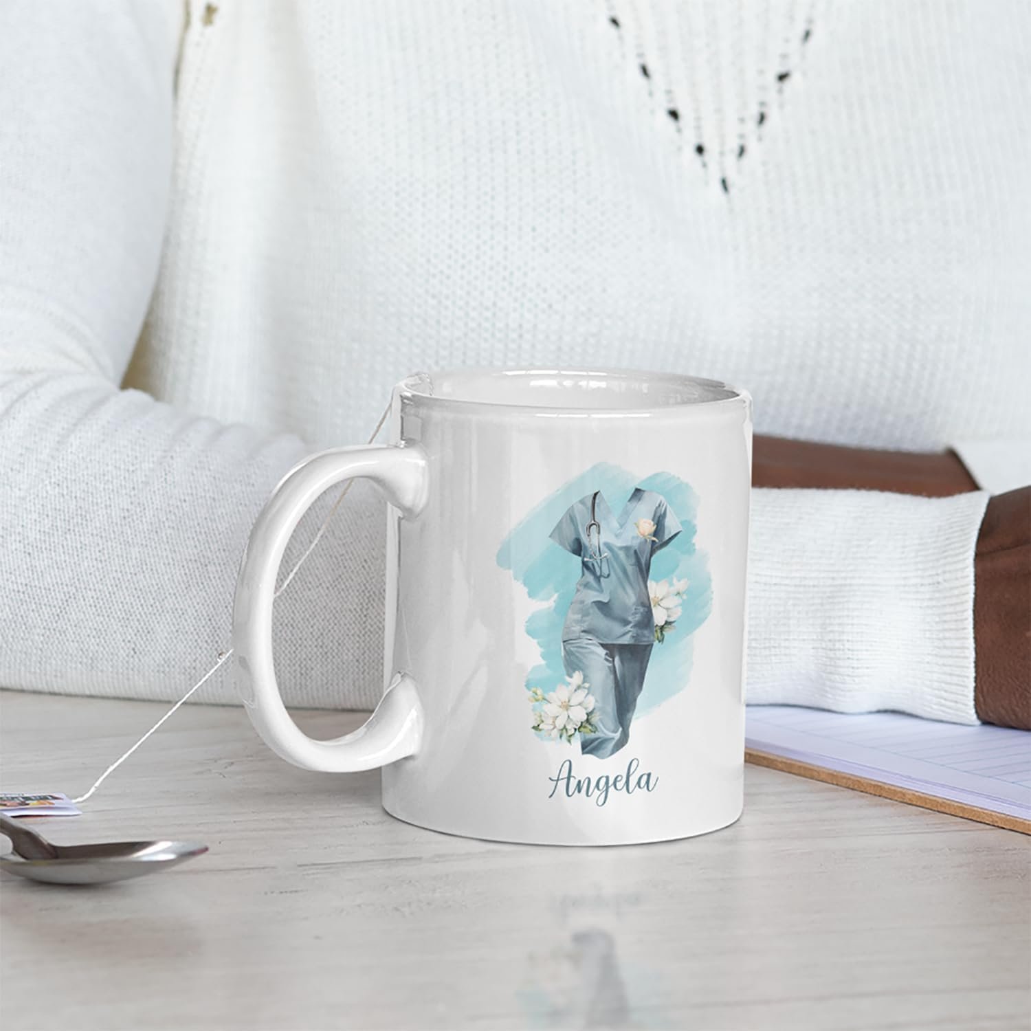 nurse with medical equipments coffee mugs customized name nursing ceramic cup medical assistant coffee mug personalized 1 4
