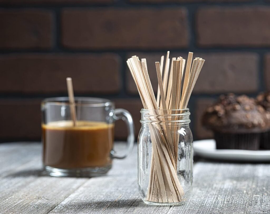 Prestee Wooden Coffee Stirrer, 1000 Disposable Coffee Stir Sticks, 5.5 Wooden Stir Sticks for Coffee  Cocktails, Wooden Beverage Mixer with Smooth Ends, Swizzle Drink Sticks, Coffee Bar Accessories
