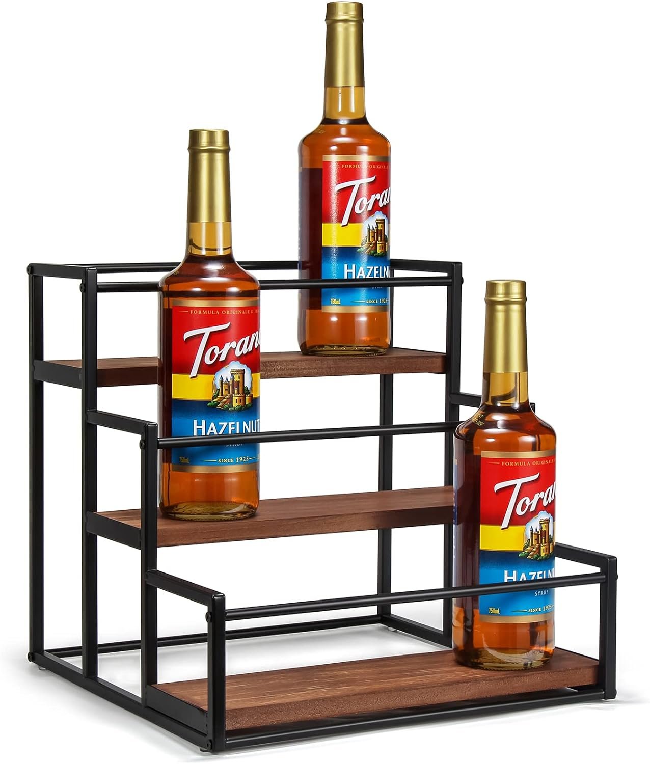 thygiftree coffee syrup rack organizer syrup bottle holder stand for coffee bar 3 tier 12 bottles storage shelves for sy